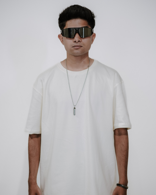 Oversized Back-Printed Luxe Unisex T-Shirt - (Off White)