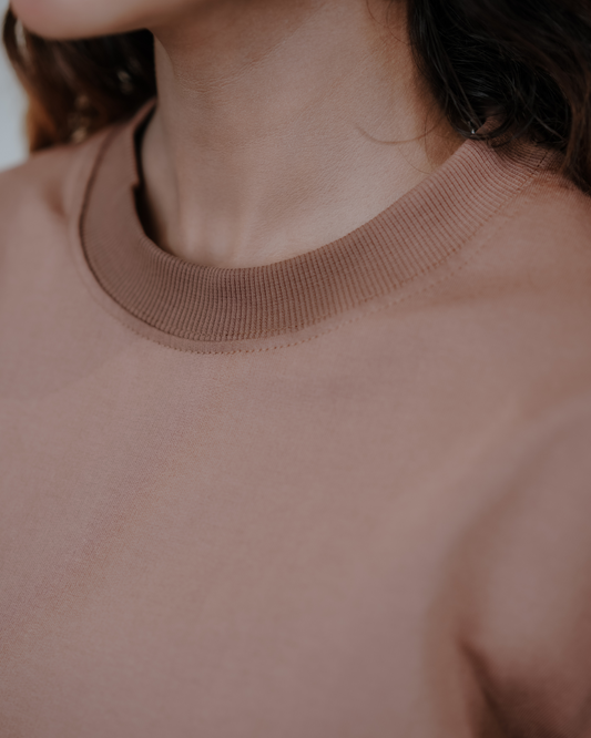 Oversized Back-Printed Luxe Unisex T-Shirt - (Brown)