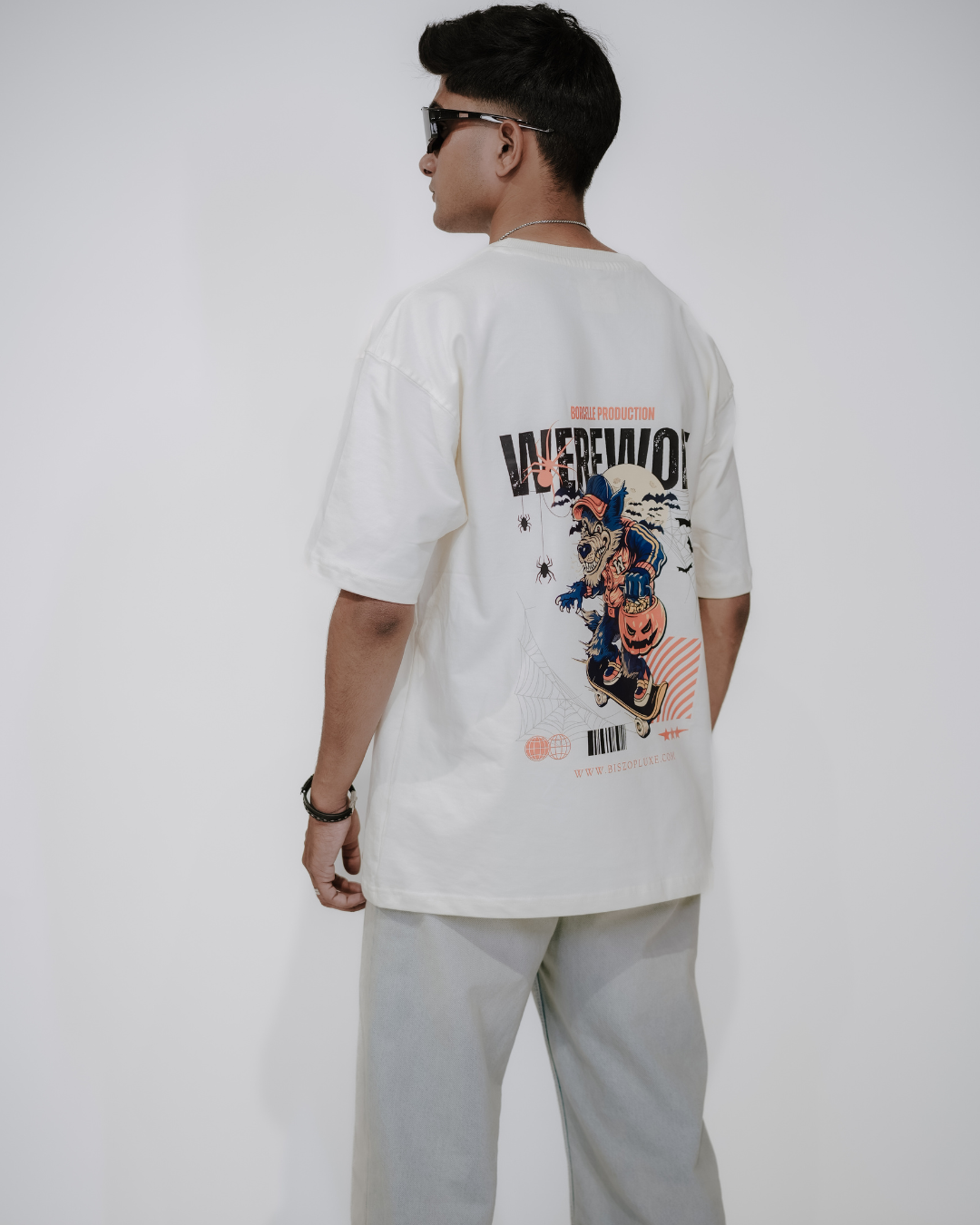 Oversized Back-Printed Luxe Unisex T-Shirt - (Off White)
