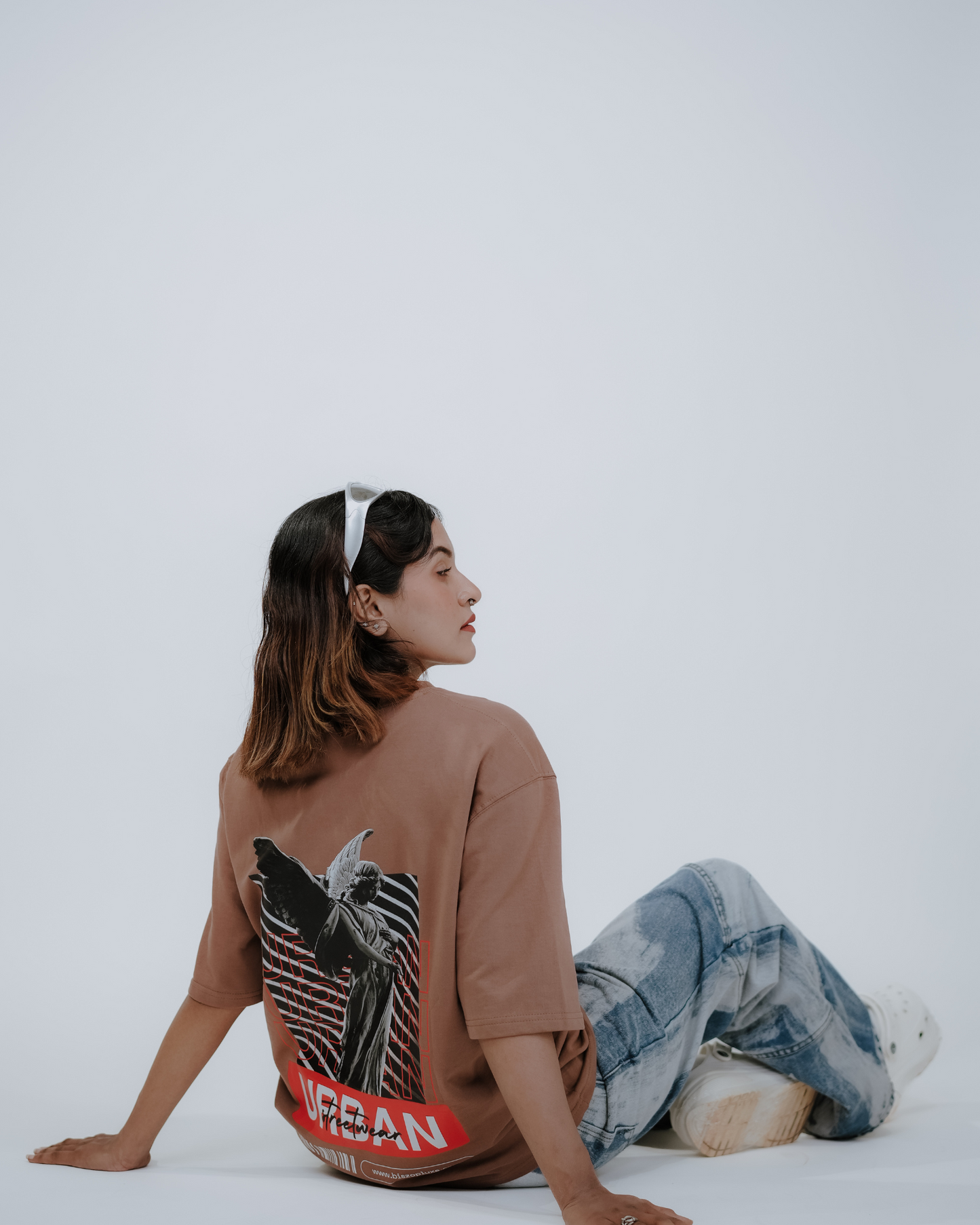 Oversized Back-Printed Luxe Unisex T-Shirt - (Brown)
