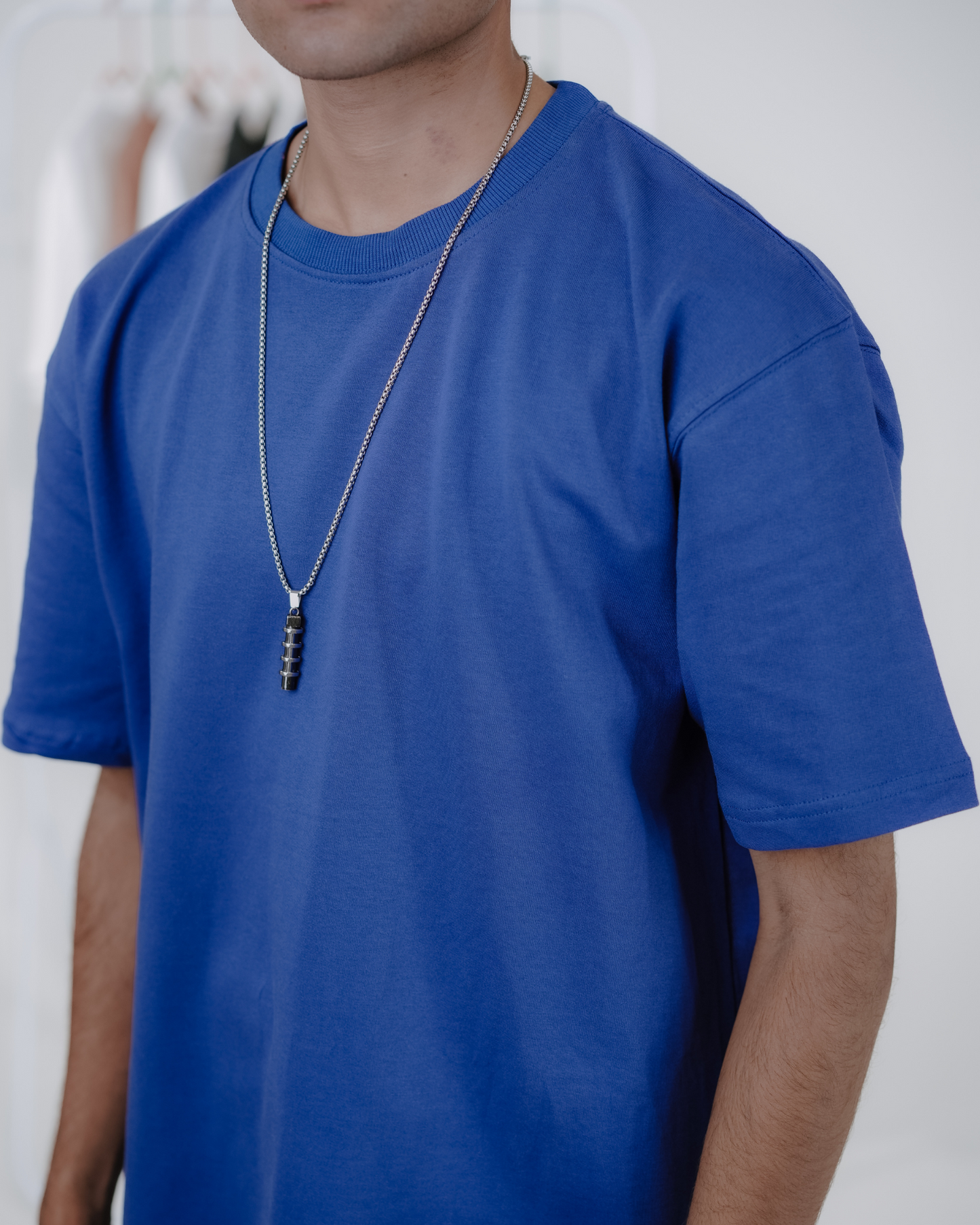 Oversized Back-Printed Luxe Unisex T-Shirt - (Blue)