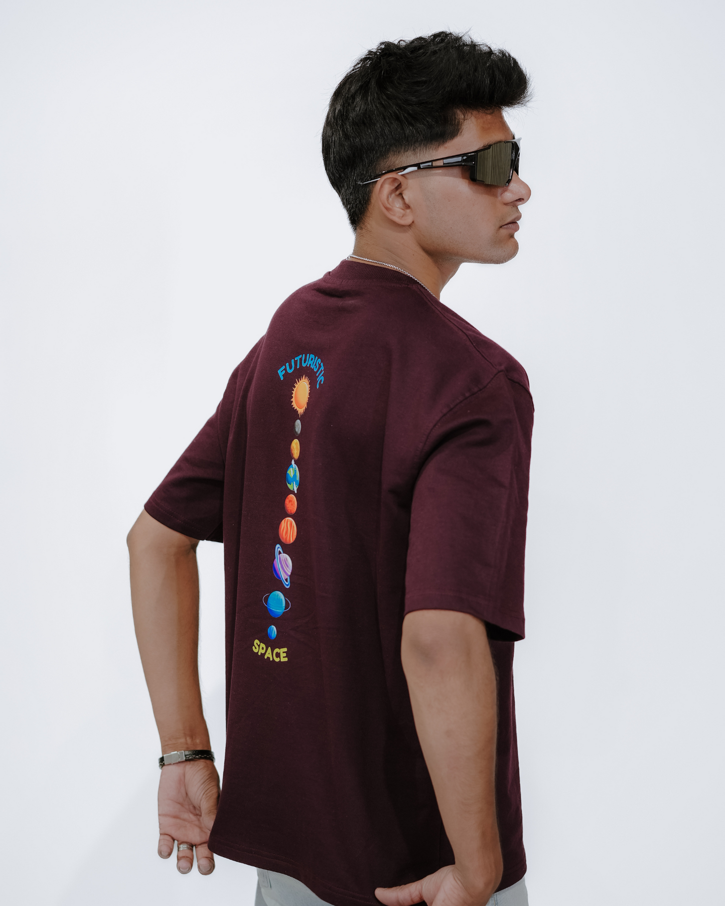 Oversized Back-Printed Luxe Unisex T-Shirt - (Grape wine)