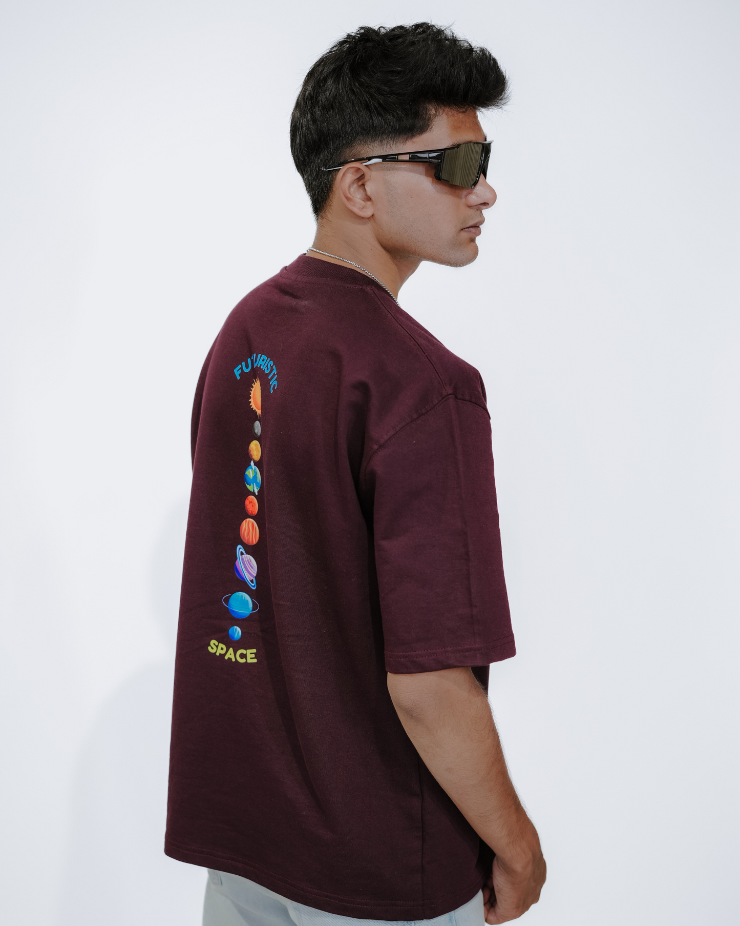Oversized Back-Printed Luxe Unisex T-Shirt - (Grape wine)