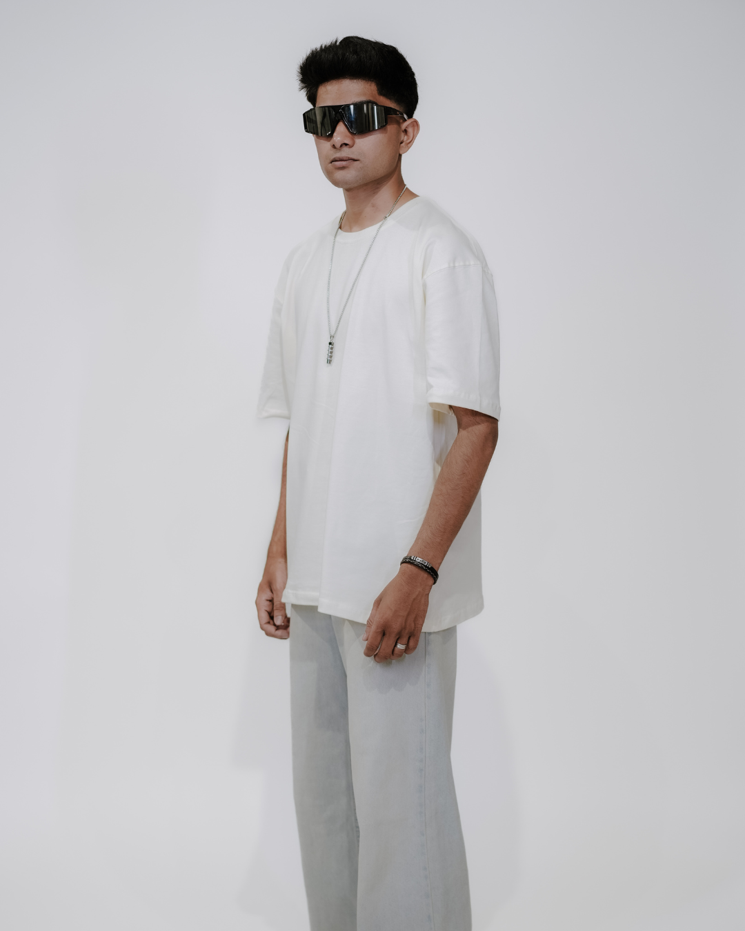 Oversized Back-Printed Luxe Unisex T-Shirt - (Off White)